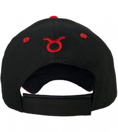 Baseball Caps 100% Cotton Baseball Cap Zodiac Embroidery One Size Fits All for Men and Women - Taurus/Red - CD18RMK9RXH