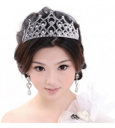 Headbands Rhinestones Crystal Wedding Bridal Pageant Hair Jewelry Princess Tiara Crown Birthday Headband - Silver - CF1822NS0EY
