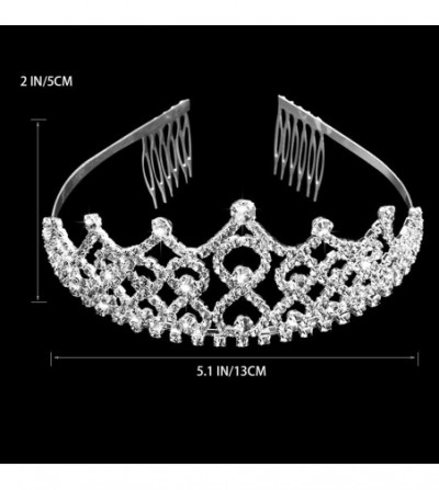 Headbands Rhinestones Crystal Wedding Bridal Pageant Hair Jewelry Princess Tiara Crown Birthday Headband - Silver - CF1822NS0EY