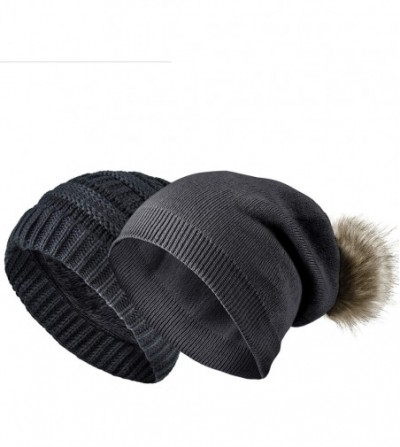 Skullies & Beanies 2 Pack Winter Hats for Women Slouchy Beanie for Women Beanie Hats - A7-gray Womens Winter Hats - C218UKE2S5W