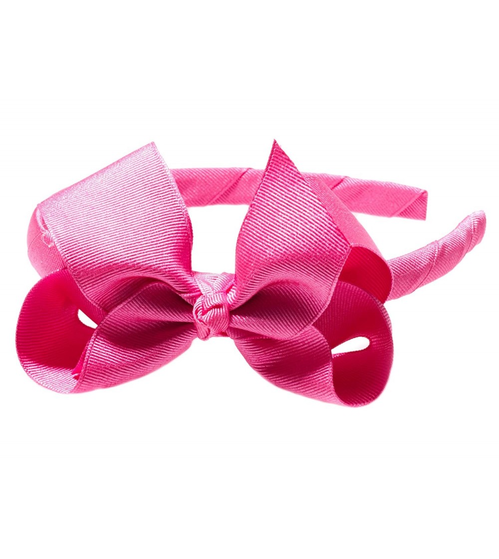 Headbands Girls"Lila" Grosgrain Bow Headband O/S Pink - Pink - CE11RIGBZUF
