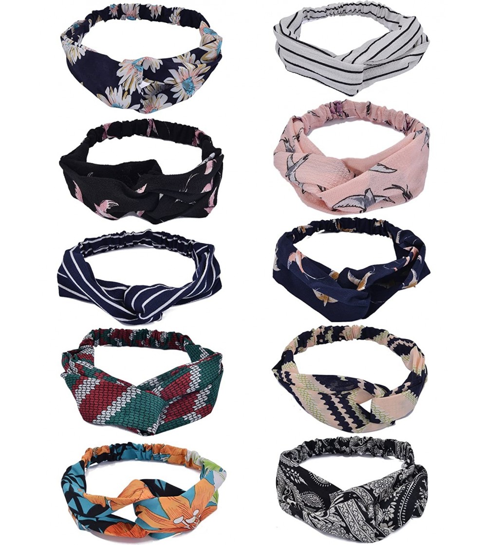 Headbands Headbands for Women Flower Elastic Cute Hair Accessories for Girls(10 Pack B) - 10 pack B - CW18GDCCG73