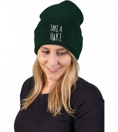 Skullies & Beanies Embroidered Beanie Dog Mom Gym Sports Holiday Knitted Hat Skull Cap - Take a Hike - Green - C218TXRYGNQ