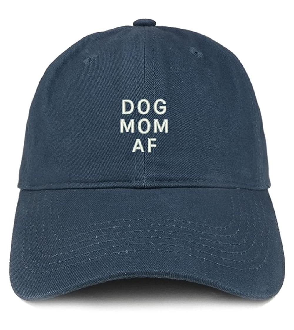 Baseball Caps Dog Mom AF Embroidered Soft Cotton Dad Hat - Navy - CC18GHS6297