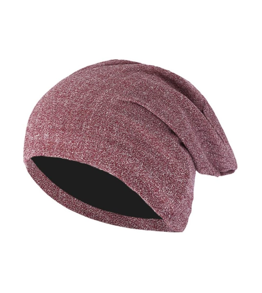 Skullies & Beanies Baggy Warm Caps Hat for Men Women- Sttech1 Crochet Winter Wool Knit Ski Beanie Skull Slouchy Hat (Red) - R...