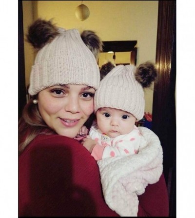Skullies & Beanies 2PCS Mother&Baby Hat Parent-Child Hat Family Matching Cap Winter Warmer Knit Wool Beanie Ski Cap - 01navy ...