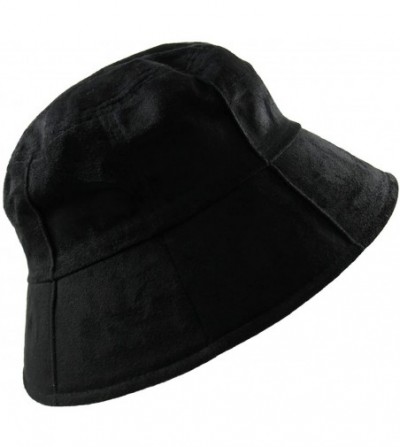 Bucket Hats Ladies Suede Bucket - Black - CP126BKJHCV