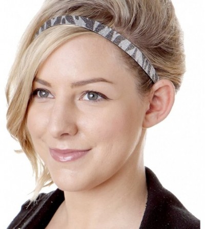 Headbands Adjustable Non Slip Animal Print Hair Band Headbands for Women & Girls Pack - Skinny Silver Zebra Glitter 1pk - CG1...