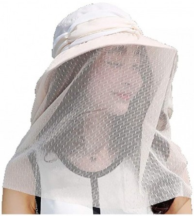 Sun Hats Women's UPF+50 Sun Visor Detachable Flap Hat Foldable Wide Brimmed UV Protection Hat - 3-beige - C7199L8I0L6