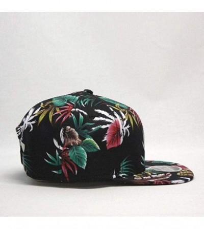 Baseball Caps Premium Floral Hawaiian Cotton Twill Adjustable Snapback Hats Baseball Caps - Palm Tree Flat - C01958KKSUY