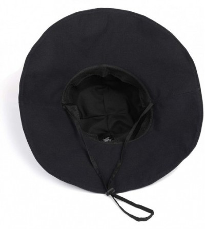 Sun Hats Beach Hats for Women Sun Hat Summer UPF 50+ UV Fishing Protection Beach Hat Foldable Wide Brim Cap - Black - C918R3W...