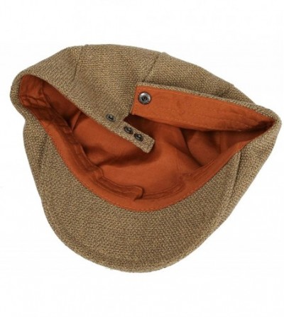 Newsboy Caps Ivy Cap Straw Weave Linen-Like Cotton Cabbie Newsboy Hat MZ30038 - Brown - C518QWZMHZ8