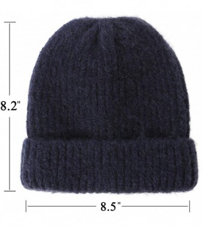 Skullies & Beanies Unisex Thick Warm Beanie - Knit Winter Hat - Blue - CD18ULUW9AZ