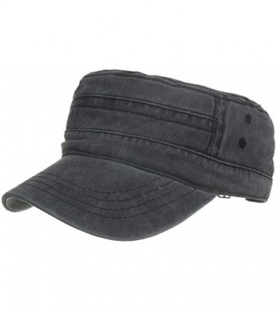 Sun Hats Unisex Outdoor Flat top Baker Boy Peaked Cap Sunscreen Hat - Black - C518RZIIEGT