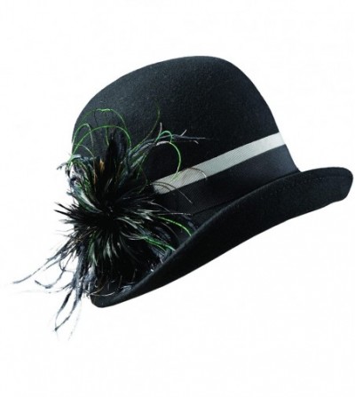 Bucket Hats Collezione Woolfelt Cloche with Peacock - Black - CX11FIEDEGR