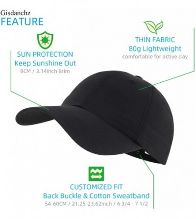 Baseball Caps 7-7 1/2 Quick Dry Breathable Ultralight Running Hat for Sport - Pure - Black - CE18UZM0YNR