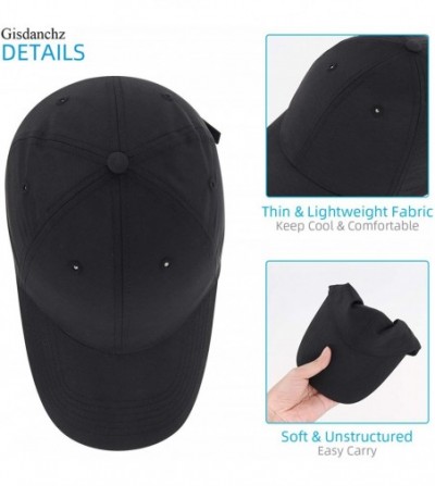Baseball Caps 7-7 1/2 Quick Dry Breathable Ultralight Running Hat for Sport - Pure - Black - CE18UZM0YNR