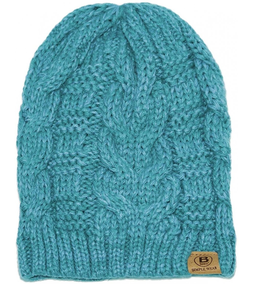 Skullies & Beanies Unisex Warm Chunky Soft Stretch Cable Knit Beanie Cap Hat - 102 Sky Blue - C51889AEAN3