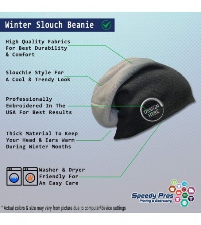 Skullies & Beanies Custom Slouchy Beanie Killer Whales Embroidery Skull Cap Hats for Men & Women - Black Grey - CO18A57L7OO