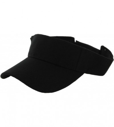 Visors Plain Men Women Sport Sun Visor One Size Adjustable Cap - Black - CW11SD3Q3LD