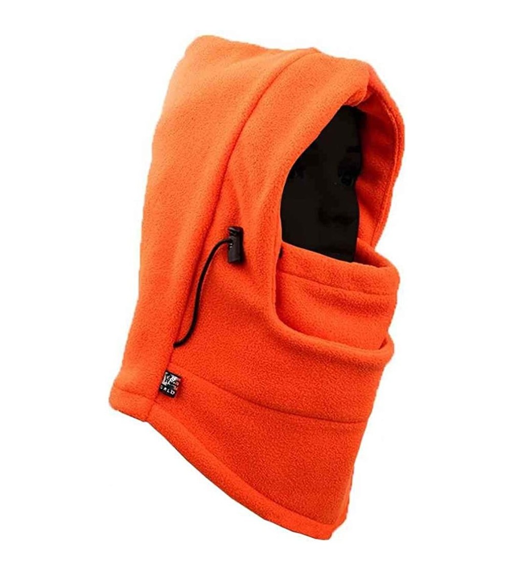 Balaclavas Adult Fleece Balaclava Hood Neck Warmer for Outdoors-Orange - CX11V8MBZ55