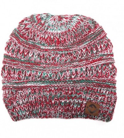 Skullies & Beanies FJ Knit Cap Women's/Men's Winter Hat Soft Slightly Slouchy Beanie - A Xmas Color Mix - C612O9SRIIL