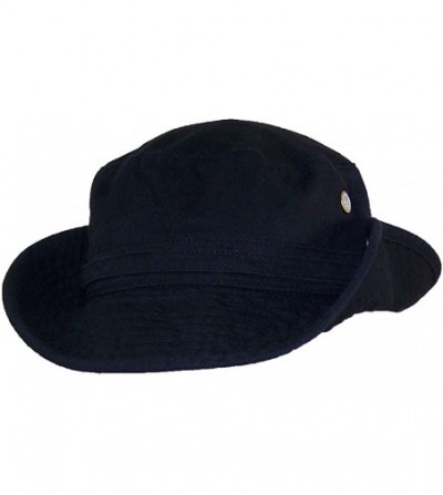 Sun Hats Summer Floppy/Bucket W/Snap Up Sides- Chin Strap & Mesh Air Holes - Black - CY17YYLO7CQ