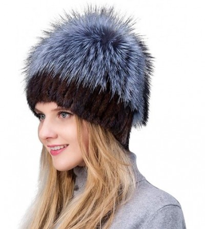 Skullies & Beanies Mink Fur hat Fox Fur Knit hat Woman's ski Cap SHL - 2 - CH18LSX5A59