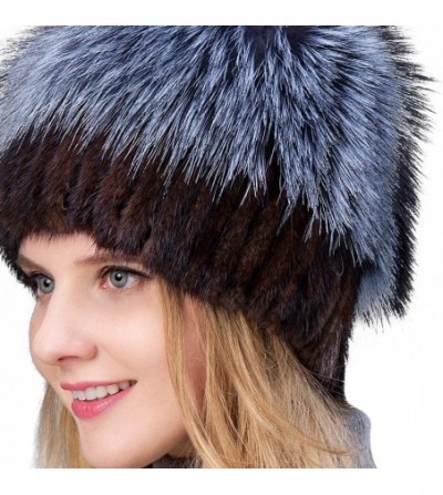 Skullies & Beanies Mink Fur hat Fox Fur Knit hat Woman's ski Cap SHL - 2 - CH18LSX5A59