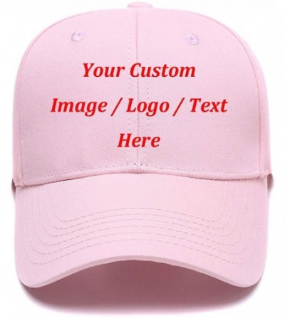 Baseball Caps Custom Baseball Hat-Snapback.Design Your Own Adjustable Metal Strap Dad Cap Visors - Pink - C718KR4GQAO