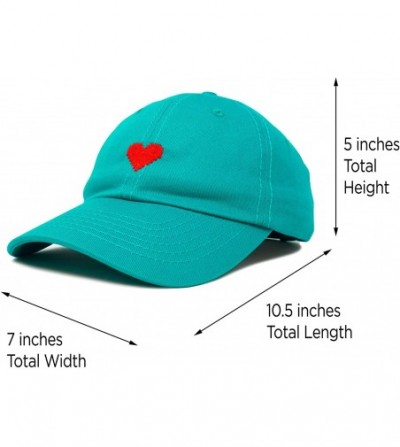 Baseball Caps Pixel Heart Hat Womens Dad Hats Cotton Caps Embroidered Valentines - Teal - CG18LGSNCLN
