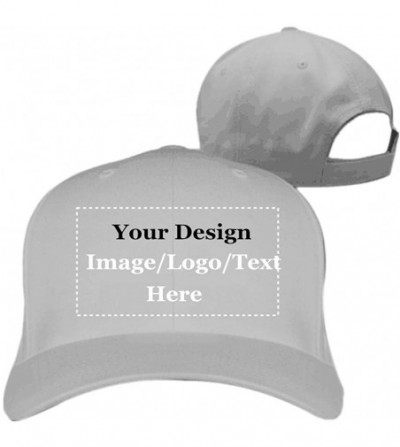 Baseball Caps Custom Hat- Customize Your Own Text Photos Logo Adjustable Back Baseball Cap for Men Women - Grey - CP18LH34OHQ