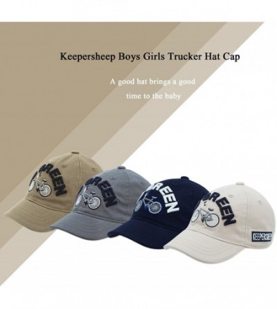 Baseball Caps Boys Baseball Cap- Boys Flat Bill Girls Sun Hat- Unisex Baseball Hat - Deep Khaki - CE1855G8AGY