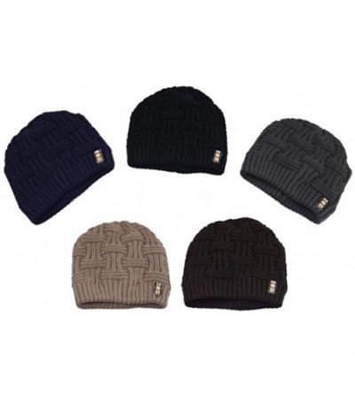 Skullies & Beanies Shentesel Stylish Warm Hat Men's Fashion Winter Beanies Bonnet Knitted Hat Soft Solid Braid Warm Cap - CU1...