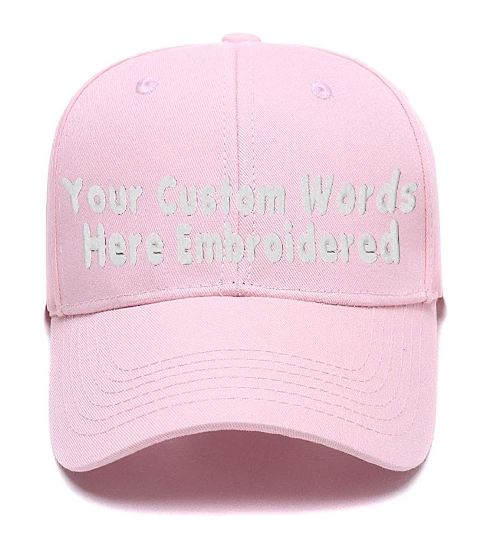Baseball Caps DIY Embroidered Baseball Hat-Custom Personalized Trucker Cap-Add Text(Single Or Double Line) - Pink - CC18GAT3M4C