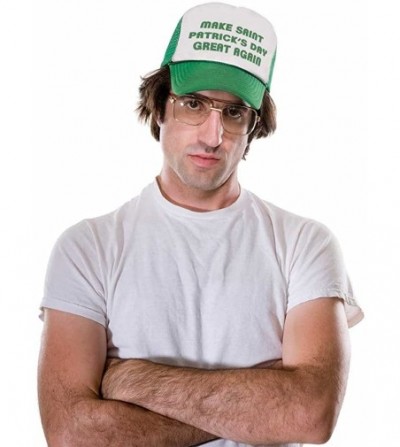 Baseball Caps Make St. Patrick's Day Great Again Trump Trucker Hat Mesh Cap - Green/White - CE189UH2LSG