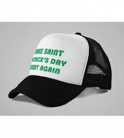 Baseball Caps Make St. Patrick's Day Great Again Trump Trucker Hat Mesh Cap - Green/White - CE189UH2LSG