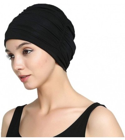 Skullies & Beanies Bamboo Fashion Chemo Cancer Beanie Hats for Woman Ladies Daily Use - Black - C11822HZ2ZD
