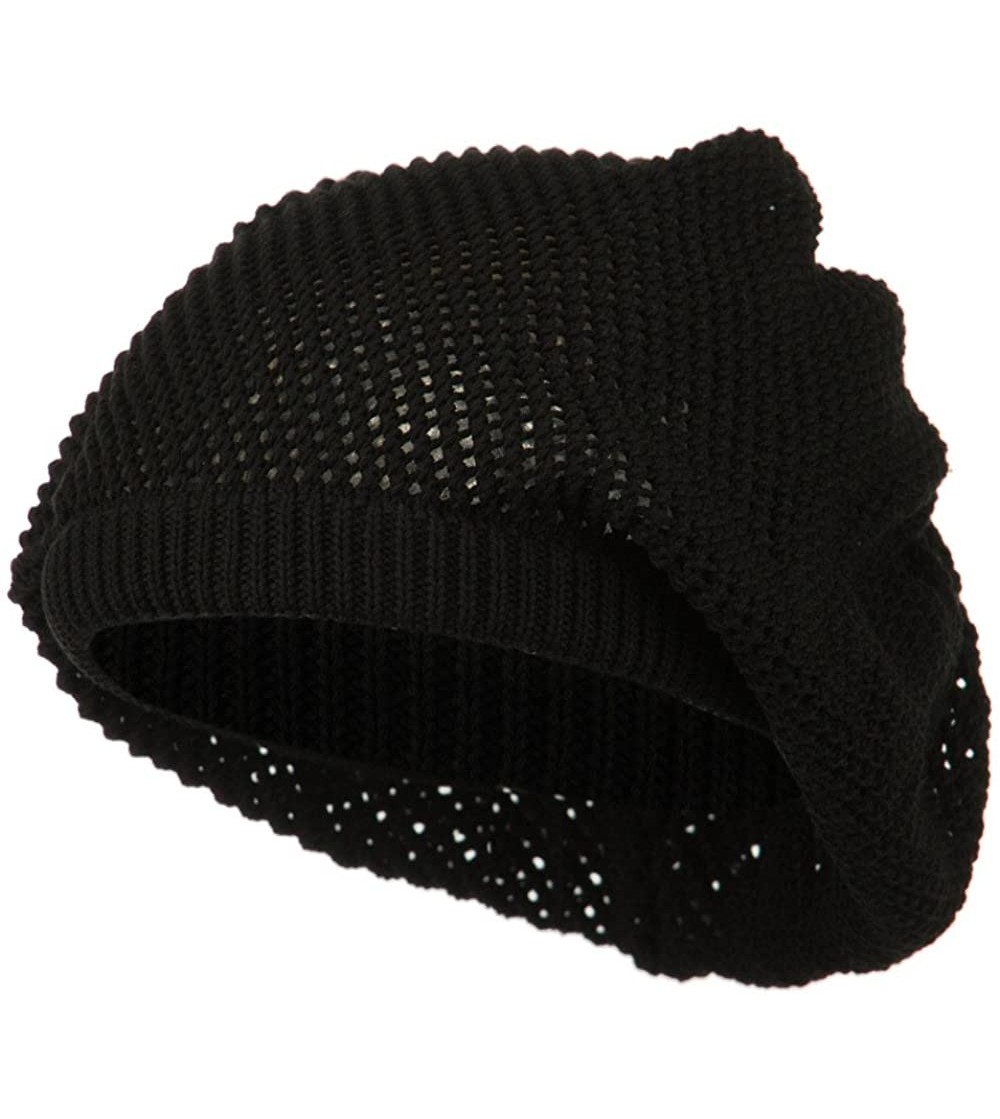 Skullies & Beanies Mesh Deep Shell Beanie Hat - Black - CP11ONZ1NGZ