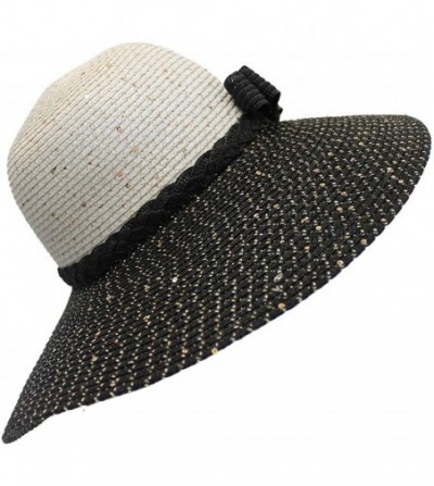 Sun Hats Two-Tone Shimmery Sun Hat - Black & White - CL11K56BUIH