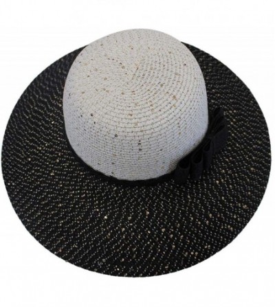 Sun Hats Two-Tone Shimmery Sun Hat - Black & White - CL11K56BUIH
