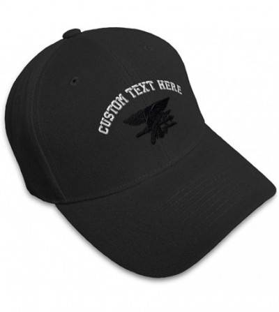 Baseball Caps Custom Baseball Cap Navy Seal Black Logo Embroidery Dad Hats for Men & Women - Black - C018SEAK68D