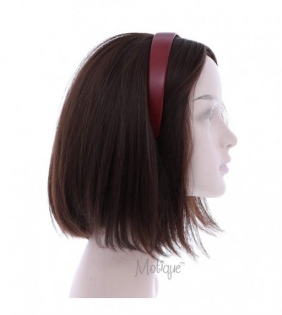 Headbands Red 1 Inch Wide Leather Like Headband Solid Hair band for Women and Girls - Red - C211RTBJGEL