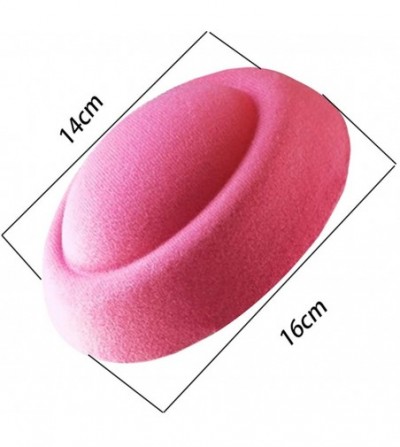 Berets Hair Accessories for Women Beret Felt Mini Hat Hairclip Beret Base Retro Hat - Rose Red - CB18Z2UZ4TI