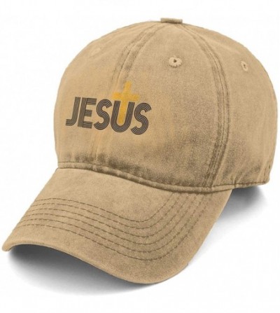 Baseball Caps Jesus Christian Cross Custom Vintage Cool Men & Women Adjustable Jeans Dad Hat Cotton Baseball Cap Red - Natura...