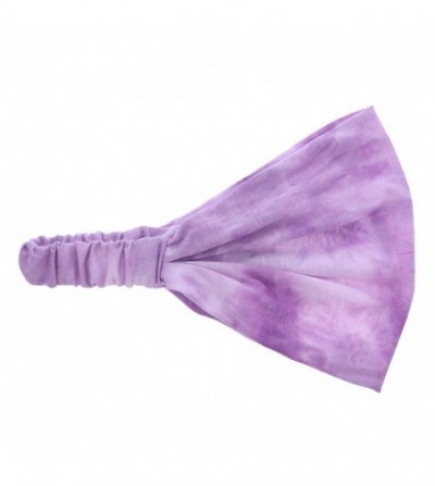Headbands Cotton Tie Dye Wide & Stretchy Headwrap - Lavender - Lavender - C618HTC6Y5L