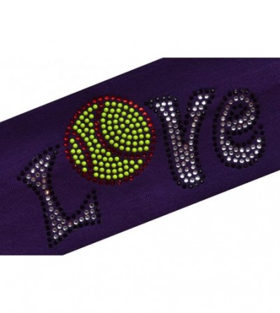 Headbands Softball Team Gift Love Softball Rhinestone Cotton Stretch Headband for Girls Teens and Adults - Purple - C411TL64YDF