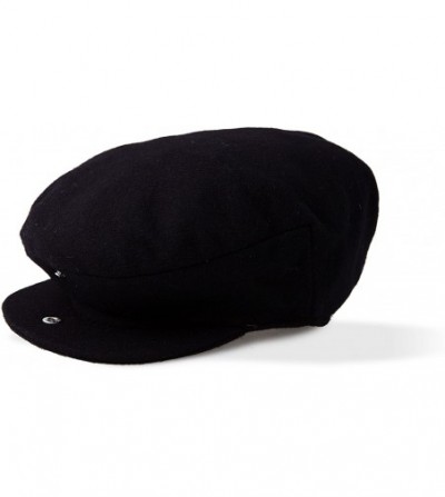 Newsboy Caps Tweed Patchwork Irish Flat Cap - Black - CG12KO5QDKX