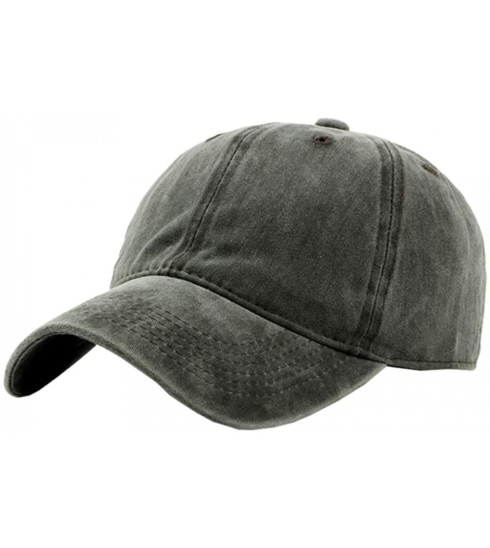 Baseball Caps Unstructured-Black Baseaball-Cap Plain-Solid Cotton Baseball Hats for Men - Army_green - C118OUOO0H0