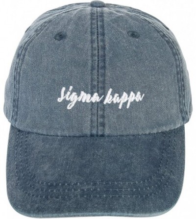 Baseball Caps Sigma Kappa (N) Sorority Baseball Hat Cap Cursive Name Font Adjustable Leather Strap Sig Kap - Midnight Blue - ...